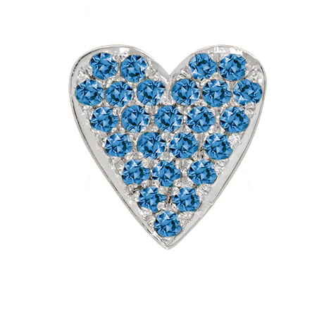 White Gold, Blue Diamond Charm Bead - Image 7