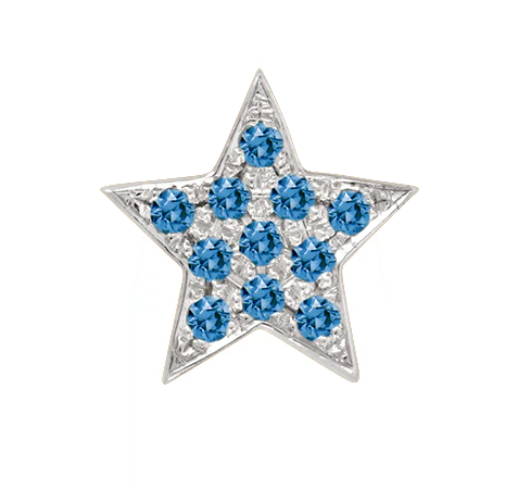 White Gold, Blue Diamond Charm Bead - Image 8