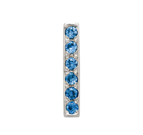 White Gold, Blue Diamond Letter Bead - Image 11