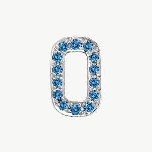 White Gold, Blue Diamond Number Bead - Image 13