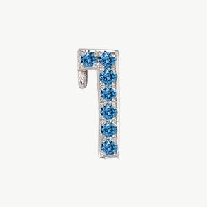 White Gold, Blue Diamond Number Bead - Image 14