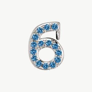 White Gold, Blue Diamond Number Bead - Image 19