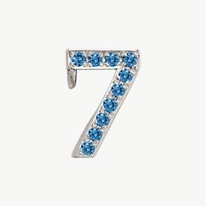 White Gold, Blue Diamond Number Bead - Image 20