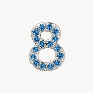 White Gold, Blue Diamond Number Bead - Image 21