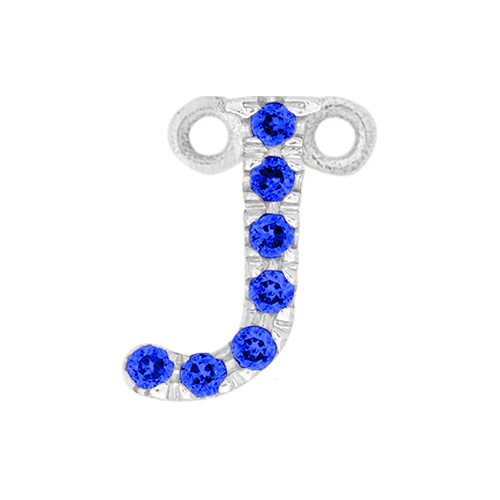 Blue Sapphire + 14k White Gold Letter Charm - Image 10