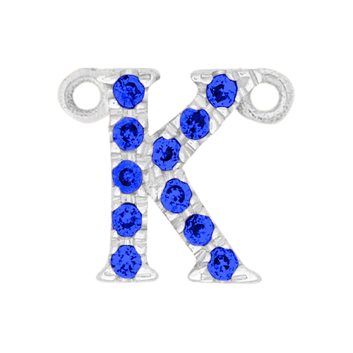 Blue Sapphire + 14k White Gold Letter Charm - Image 11
