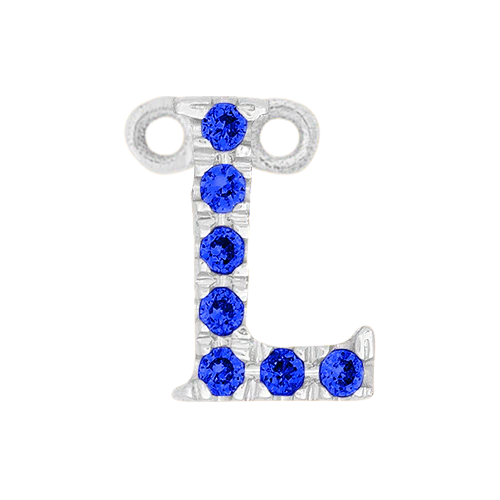 Blue Sapphire + 14k White Gold Letter Charm - Image 12