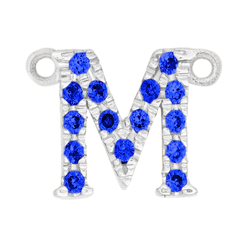 Blue Sapphire + 14k White Gold Letter Charm - Image 13