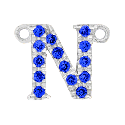 Blue Sapphire + 14k White Gold Letter Charm - Image 14