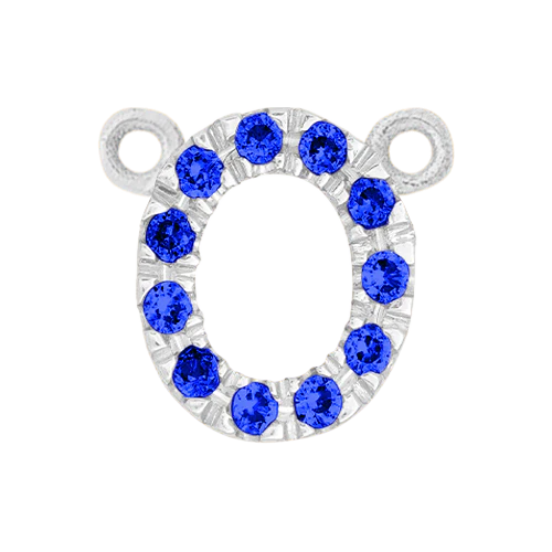 Blue Sapphire + 14k White Gold Letter Charm - Image 15
