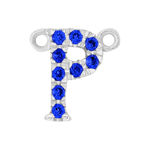 Blue Sapphire + 14k White Gold Letter Charm - Image 16