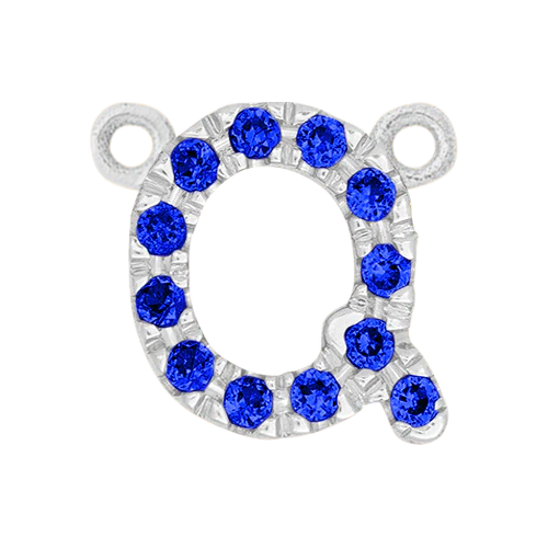 Blue Sapphire + 14k White Gold Letter Charm - Image 17