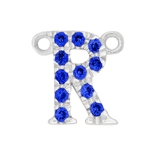 Blue Sapphire + 14k White Gold Letter Charm - Image 18