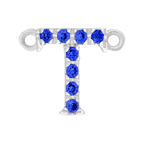 Blue Sapphire + 14k White Gold Letter Charm - Image 20