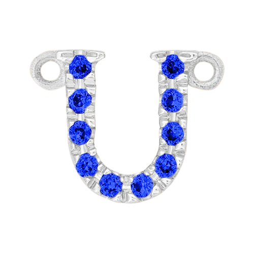 Blue Sapphire + 14k White Gold Letter Charm - Image 21