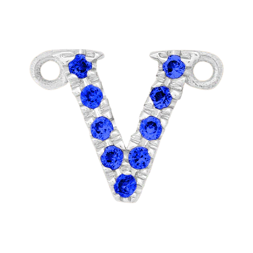Blue Sapphire + 14k White Gold Letter Charm - Image 22