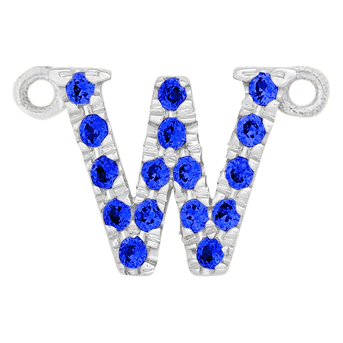 Blue Sapphire + 14k White Gold Letter Charm - Image 23