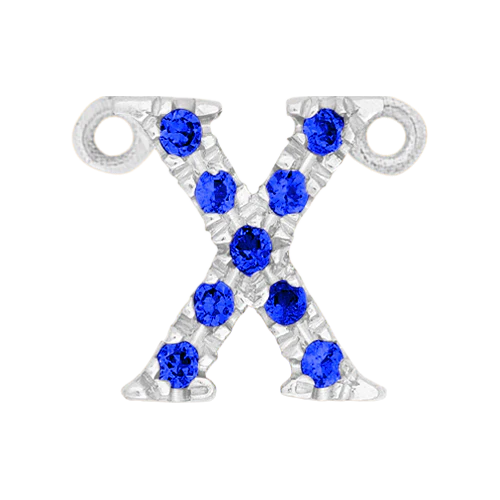 Blue Sapphire + 14k White Gold Letter Charm - Image 24