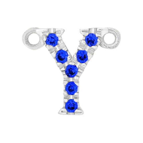 Blue Sapphire + 14k White Gold Letter Charm - Image 25