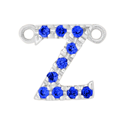 Blue Sapphire + 14k White Gold Letter Charm - Image 26