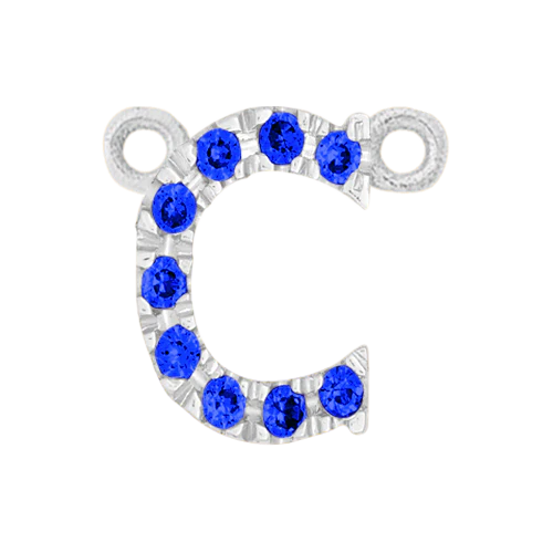 Blue Sapphire + 14k White Gold Letter Charm - Image 3