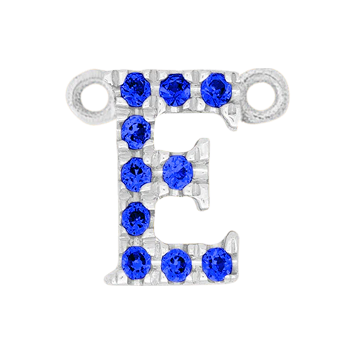Blue Sapphire + 14k White Gold Letter Charm - Image 5