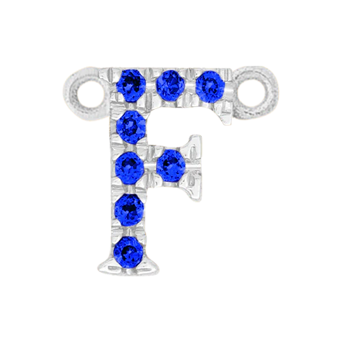 Blue Sapphire + 14k White Gold Letter Charm - Image 6