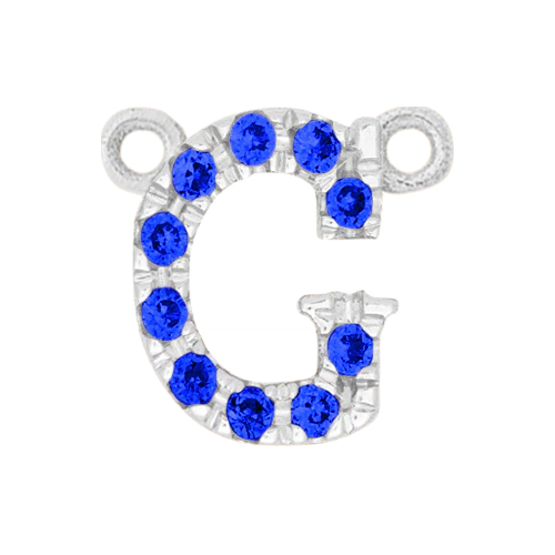 Blue Sapphire + 14k White Gold Letter Charm - Image 7
