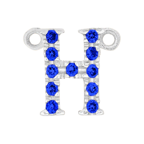 Blue Sapphire + 14k White Gold Letter Charm - Image 8