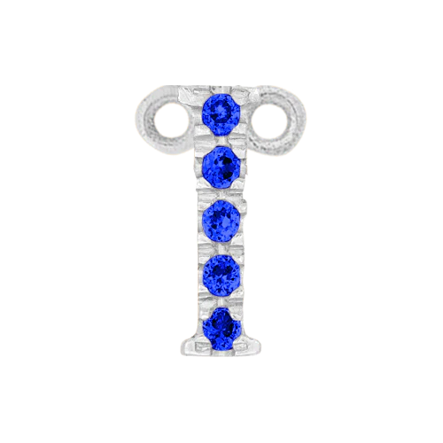 Blue Sapphire + 14k White Gold Letter Charm - Image 9