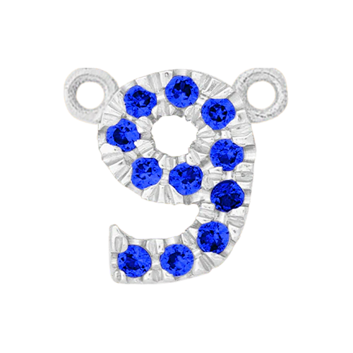 Blue Sapphire + 14k White Gold Number Charm - Image 10