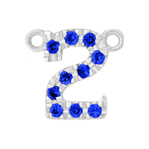 Blue Sapphire + 14k White Gold Number Charm - Image 3