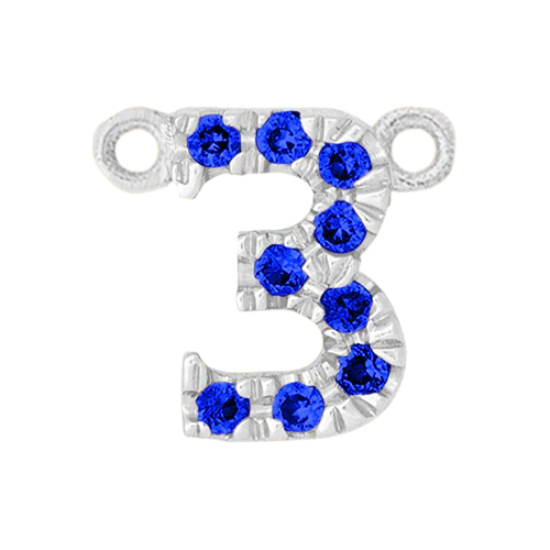 Blue Sapphire + 14k White Gold Number Charm - Image 4