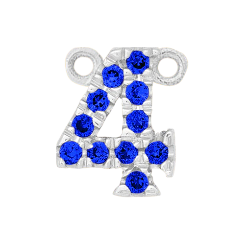 Blue Sapphire + 14k White Gold Number Charm - Image 5