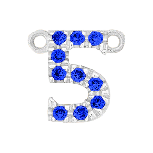 Blue Sapphire + 14k White Gold Number Charm - Image 6