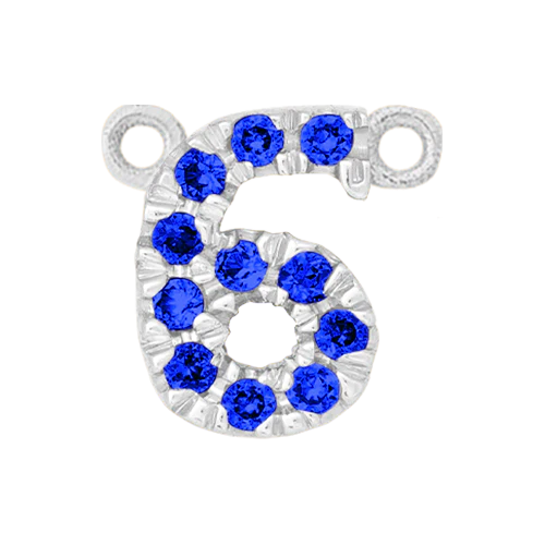 Blue Sapphire + 14k White Gold Number Charm - Image 7