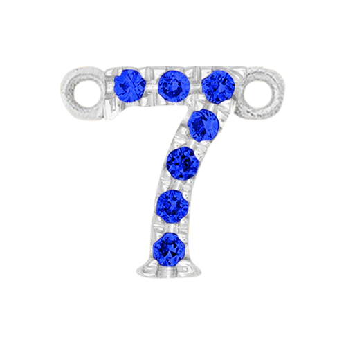 Blue Sapphire + 14k White Gold Number Charm - Image 8
