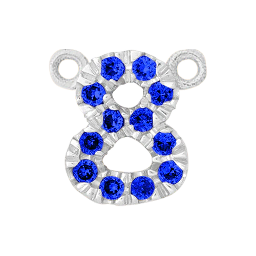 Blue Sapphire + 14k White Gold Number Charm - Image 9