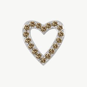 White Gold, Brown Diamond Charm Bead - Image 4