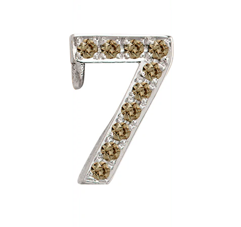 White Gold, Brown Diamond Number Bead - Image 10
