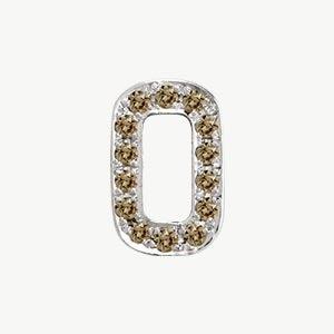 White Gold, Brown Diamond Number Bead - Image 13