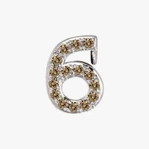 White Gold, Brown Diamond Number Bead - Image 19