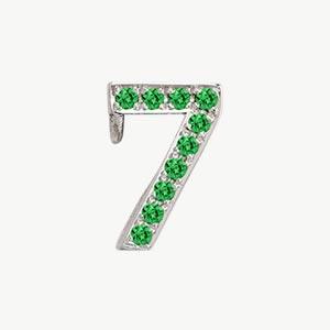 White Gold, Green Garnet Number Bead - Image 10