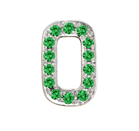 White Gold, Green Garnet Number Bead - Image 13