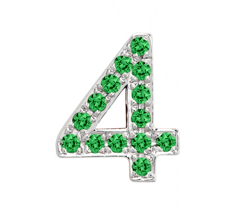 White Gold, Green Garnet Number Bead - Image 17