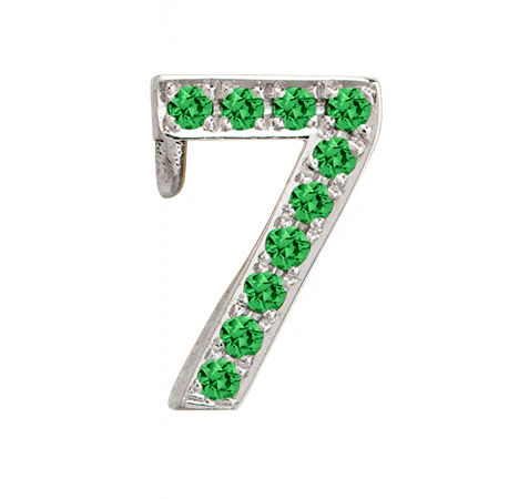 White Gold, Green Garnet Number Bead - Image 20