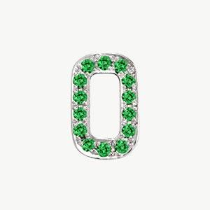 White Gold, Green Garnet Number Bead - Image 3