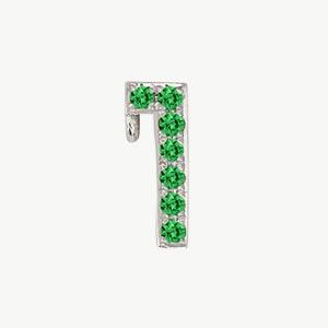 White Gold, Green Garnet Number Bead - Image 4