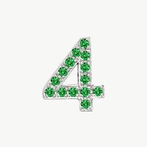 White Gold, Green Garnet Number Bead - Image 7
