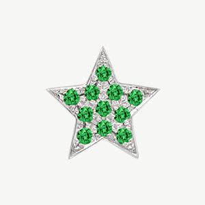 White Gold, Green Garnet Charm Bead - Image 3